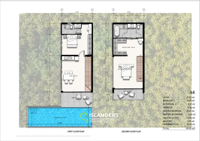 4-спальная вилла с бассейном и видом на залив Таиланда (Чоенг Мон)