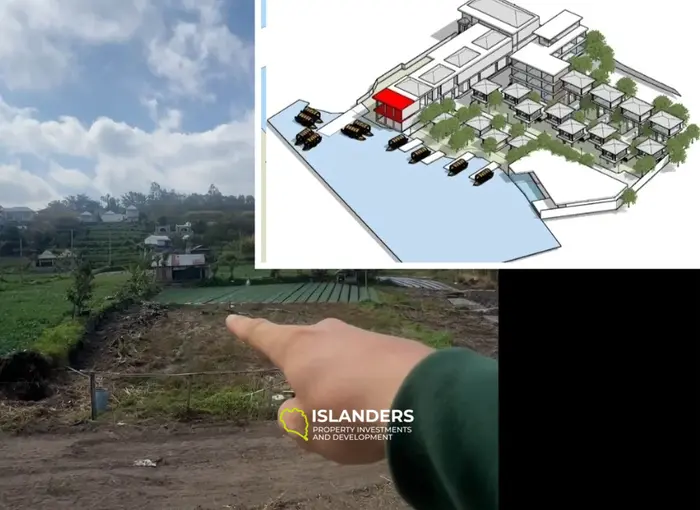 Кинтамани, земля с проектом спа для бутикового отеля с рестораном.