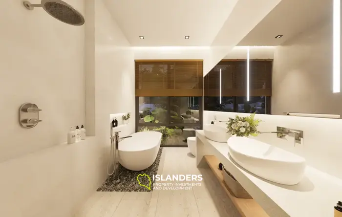 Modern 3-bdrm pool villa with garden overlooking mountains (Lamai)