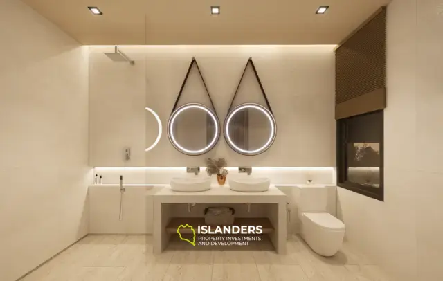 Modern 3-bdrm pool villa with garden overlooking mountains (Lamai)