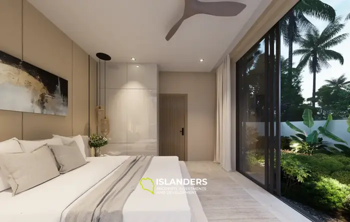 Modern 3-bdrm pool villa with garden overlooking mountains (Lamai)