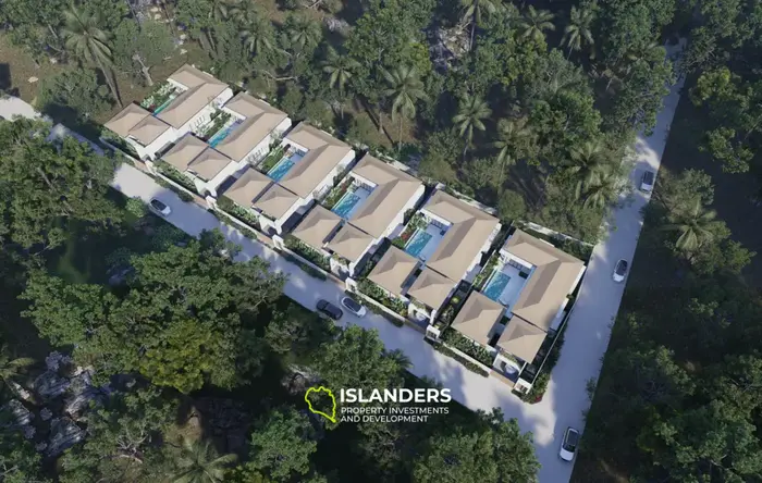 Modern 3-bdrm pool villa with garden overlooking mountains (Lamai)