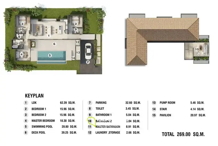 Three-bedroom pool villa surrounded by greenery (Chaweng)