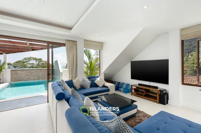 4 bdrm hilltop villa with mineral pool and view (Chaweng)