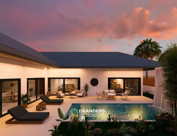 2 bdrm villa with shared pool surrounded by lush tropical greenery (Lamai)