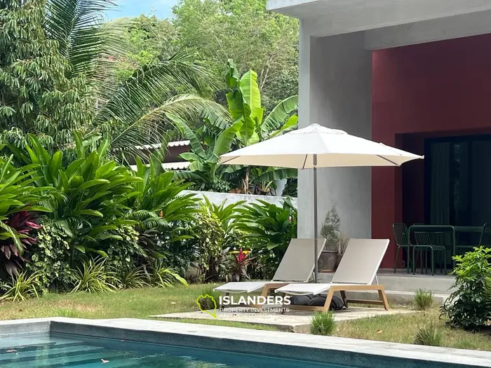 Совершенно новая вилла, спроектированная архитектором, с видом на резиновый лес.