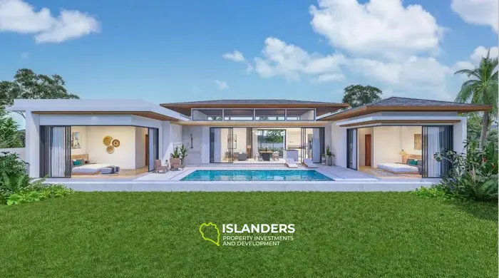 One-story 3-bdrm pool villa five minutes' drive from the beach (Bophut)