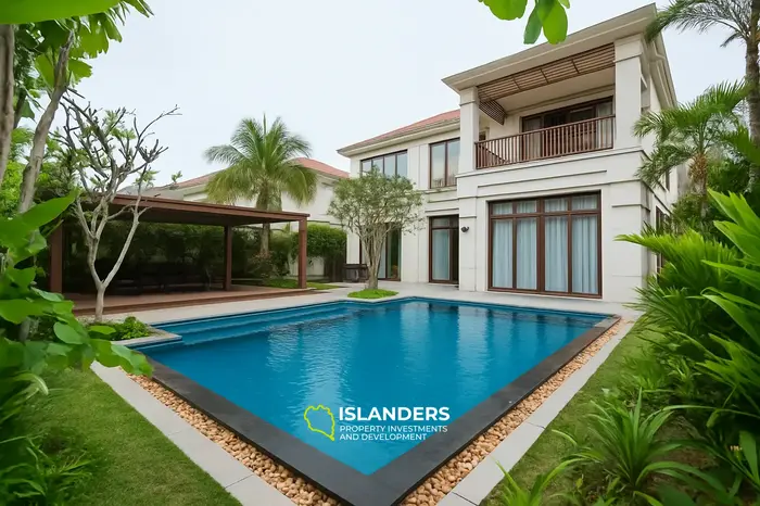 Villas de fusión de 2 habitaciones en Da Nang en venta con piscina privada y vista al océano - Contactar a Hương