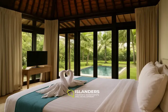 VILLA À VENDRE VRINDAVAN UBUD BALI LÉGALITÉ CLARE SHM + IMB