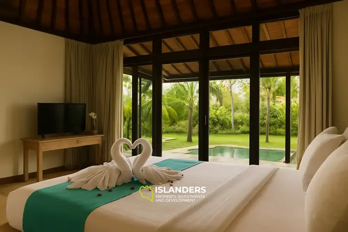 VILLA NYAMAN DAN ASRI AVEC VUE SUR RIZIÈRES ET MONTAGNES À UBUD, BALI