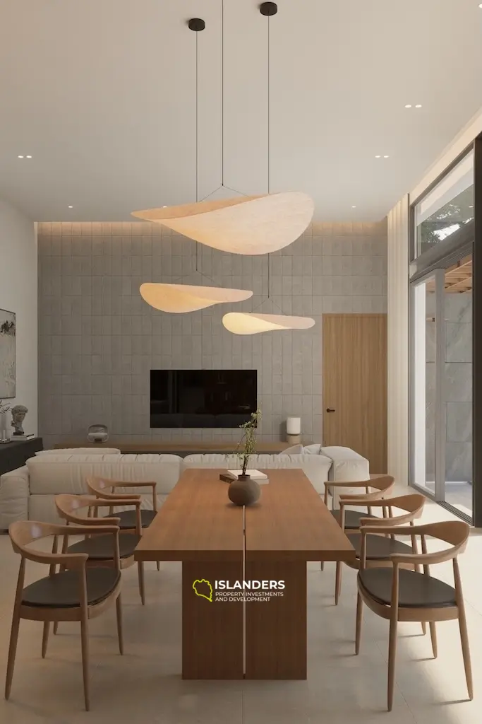 Villa de una planta con 3 habitaciones, piscina de agua salada y vista a la montaña (Bophut)