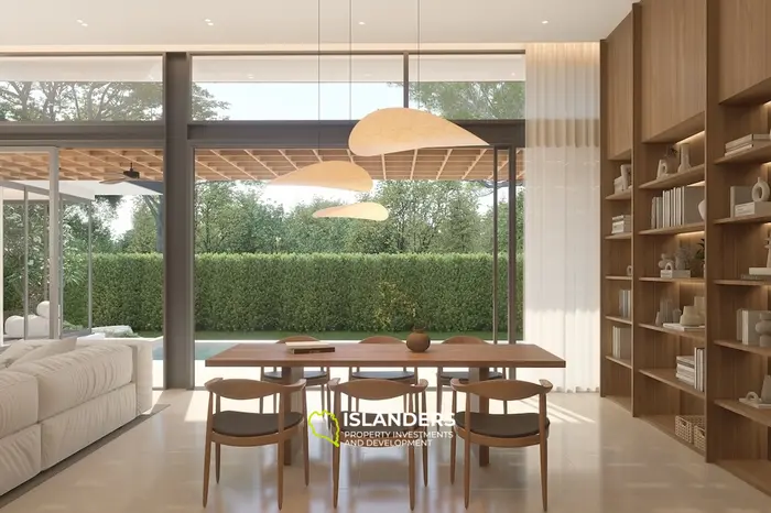 Villa de una planta con 3 habitaciones, piscina de agua salada y vista a la montaña (Bophut)