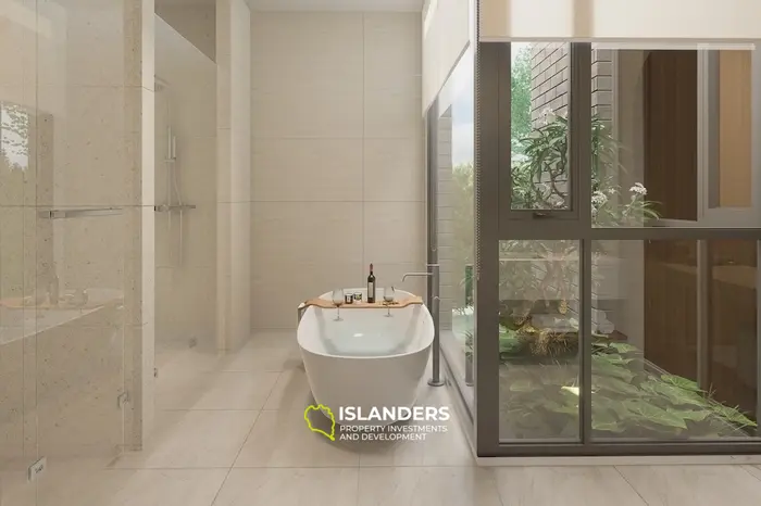 Villa de una planta con 3 habitaciones, piscina de agua salada y vista a la montaña (Bophut)