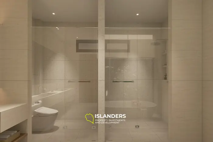 Villa de una planta con 3 habitaciones, piscina de agua salada y vista a la montaña (Bophut)