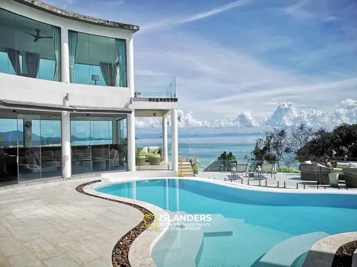 Panoramic 7-bdrm pool villa with fitness center on Angthong Hill (Bang Po)