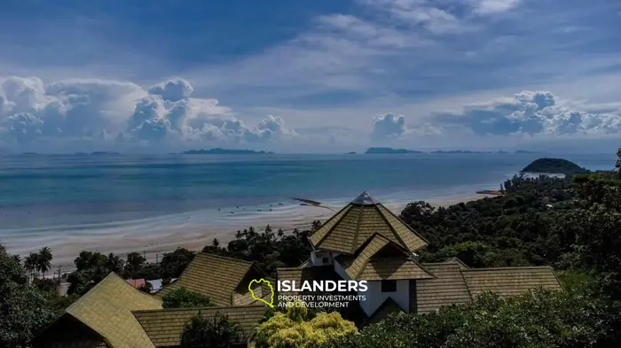 Panoramic 7-bdrm pool villa with fitness center on Angthong Hill (Bang Po)