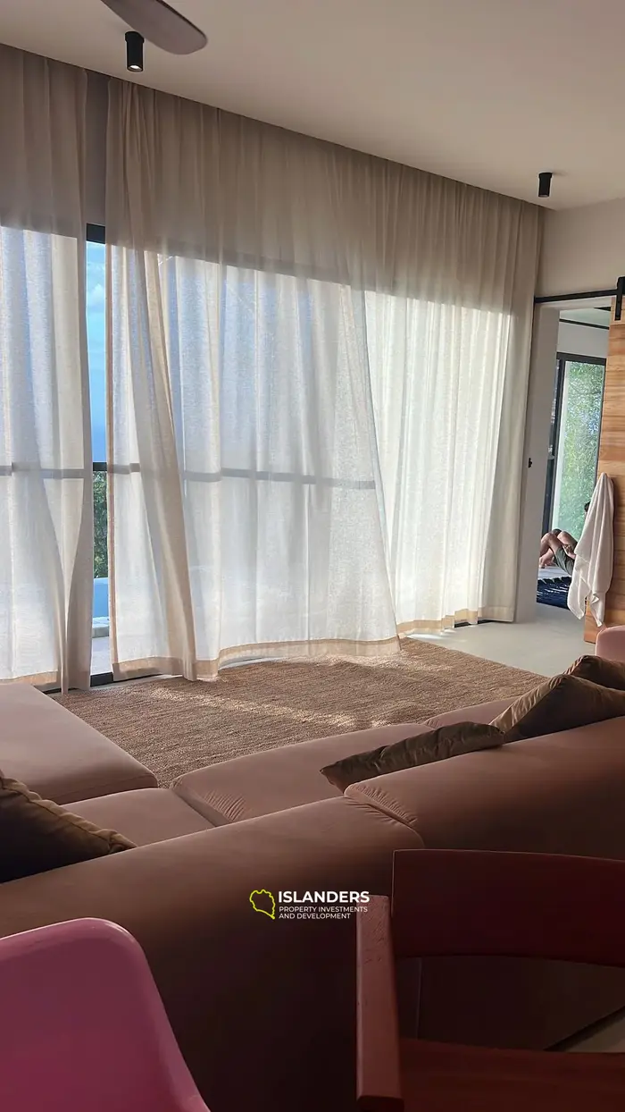 3-br new seaview villa, sunset side, Haad Yao Hills for rent