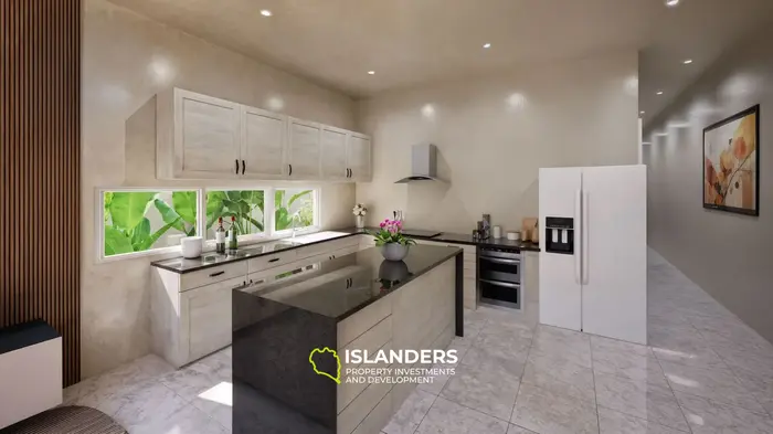 Cozy 2-bdrm villa with river and garden views, 200 meters from the beach (Maenam)