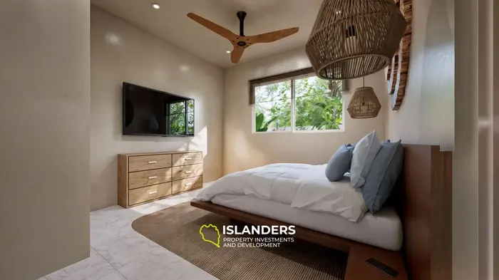 Cozy 2-bdrm villa with river and garden views, 200 meters from the beach (Maenam)