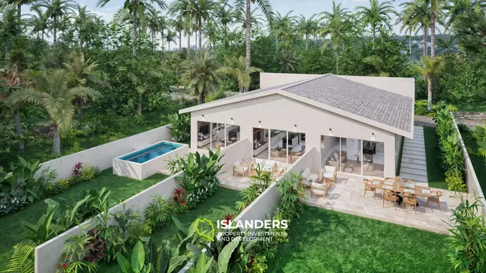 Cozy 2-bdrm villa with river and garden views, 200 meters from the beach (Maenam)