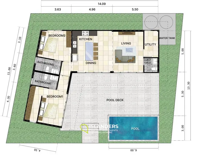 2-bdrm pool villa between two five-star hotels (Plai Laem)