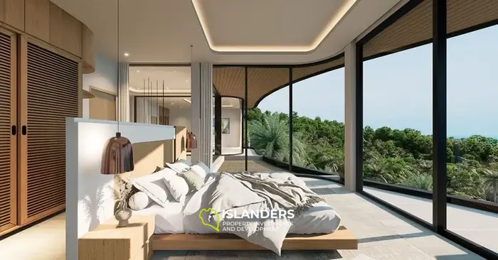 Comfortable 3-bdrm pool villa with views of the sea, hills and sunsets (Bang Po)