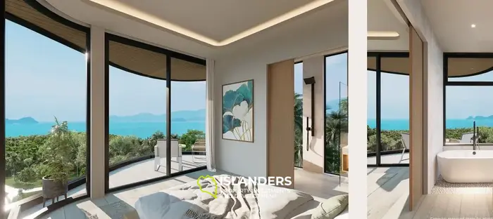 Comfortable 3-bdrm pool villa with views of the sea, hills and sunsets (Bang Po)