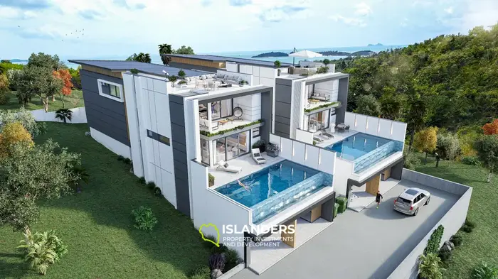 Panoramic 4-bdrm pool villa within walking distance to the beach (Choеng Mon)