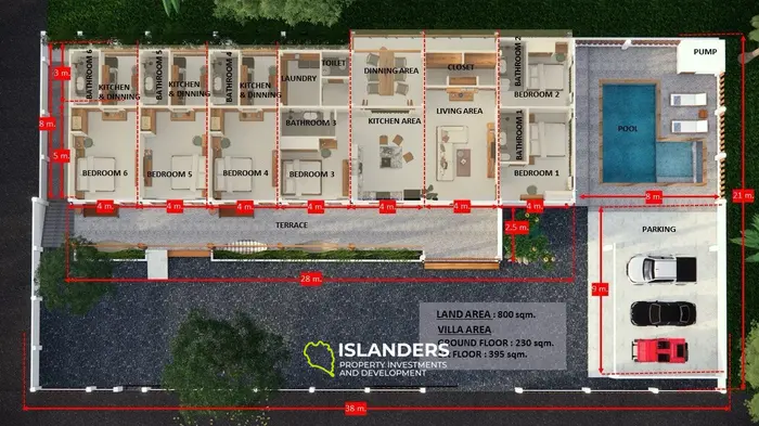 6-bdrm pool villa on a spacious plot with a large garden (Lamai)