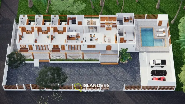 6-bdrm pool villa on a spacious plot with a large garden (Lamai)