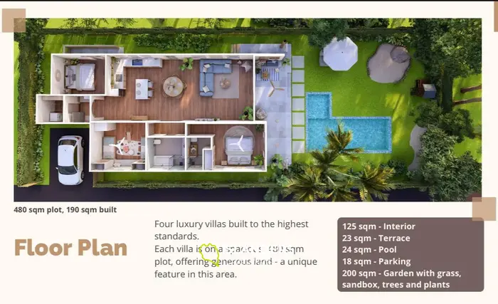 Family-oriented luxury pool villa with 3 bedrooms