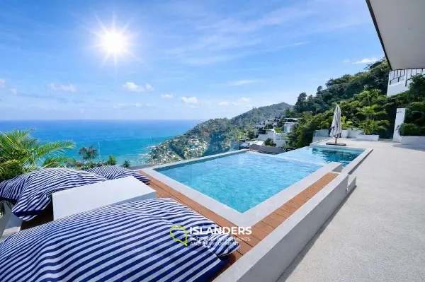 Luxury 4-bdrm pool villa with sea views on a hillside (Chaweng)