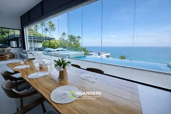 Luxury 4-bdrm pool villa with sea views on a hillside (Chaweng)