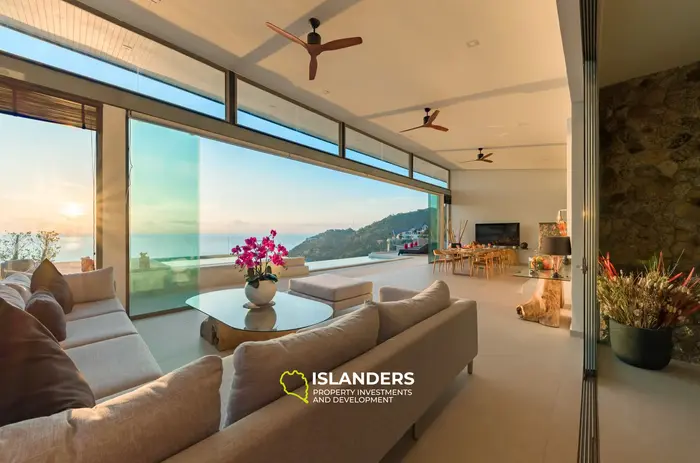 Luxury 4-bdrm pool villa with sea views on a hillside (Chaweng)